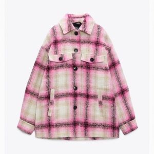 PLAID OVERSHIRT PINK/WHITE